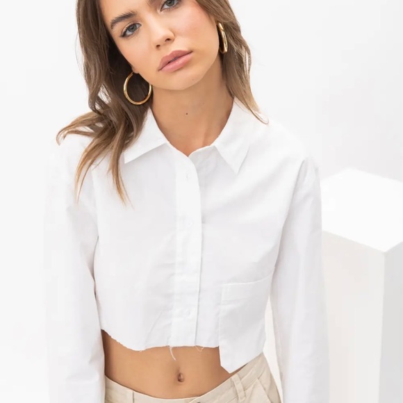 Cropped pocket detail shirt - Picture 3 of 5